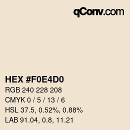 Color code: HEX #F0E4D0 | qconv.com