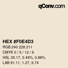 Color code: HEX #F0E4D3 | qconv.com
