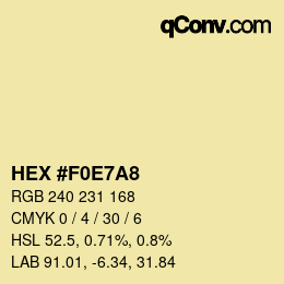 颜色代码: HEX #F0E7A8 | qconv.com