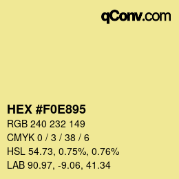 Color code: HEX #F0E895 | qconv.com