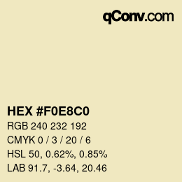 Color code: HEX #F0E8C0 | qconv.com