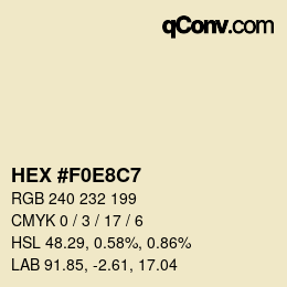 Color code: HEX #F0E8C7 | qconv.com
