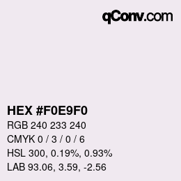 カラーコード: HEX #F0E9F0 | qconv.com