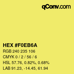 Color code: HEX #F0EB6A | qconv.com