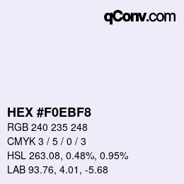 カラーコード: HEX #F0EBF8 | qconv.com