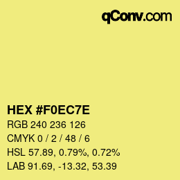 Color code: HEX #F0EC7E | qconv.com