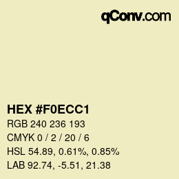 カラーコード: HEX #F0ECC1 | qconv.com