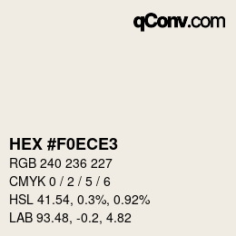 Color code: HEX #F0ECE3 | qconv.com