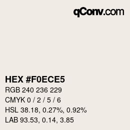 Color code: HEX #F0ECE5 | qconv.com