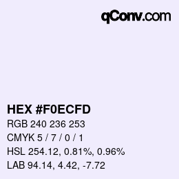 カラーコード: HEX #F0ECFD | qconv.com