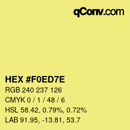 Color code: HEX #F0ED7E | qconv.com