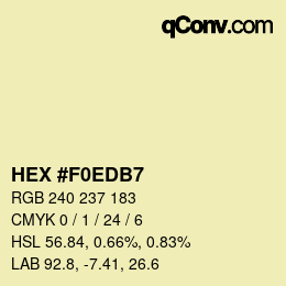 Color code: HEX #F0EDB7 | qconv.com