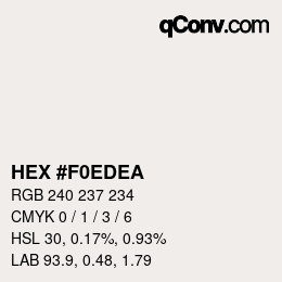 Color code: HEX #F0EDEA | qconv.com