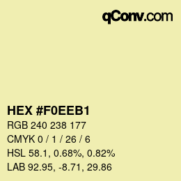 カラーコード: HEX #F0EEB1 | qconv.com