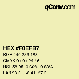 Color code: HEX #F0EFB7 | qconv.com