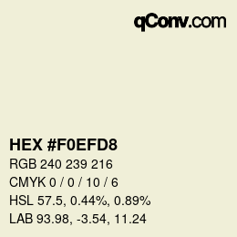 カラーコード: HEX #F0EFD8 | qconv.com