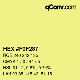 カラーコード: HEX #F0F287 | qconv.com