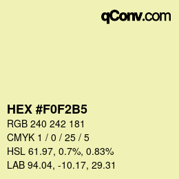 カラーコード: HEX #F0F2B5 | qconv.com