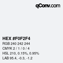 Color code: HEX #F0F2F4 | qconv.com