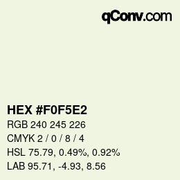 Color code: HEX #F0F5E2 | qconv.com