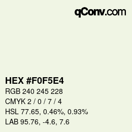 Color code: HEX #F0F5E4 | qconv.com