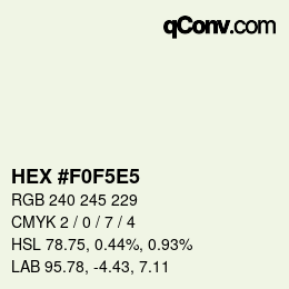 Color code: HEX #F0F5E5 | qconv.com