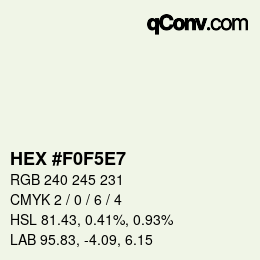 Color code: HEX #F0F5E7 | qconv.com