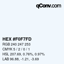 Color code: HEX #F0F7FD | qconv.com