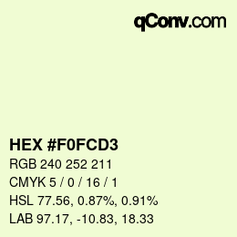 Farbcode: HEX #F0FCD3 | qconv.com