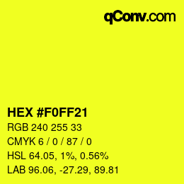 Color code: HEX #F0FF21 | qconv.com