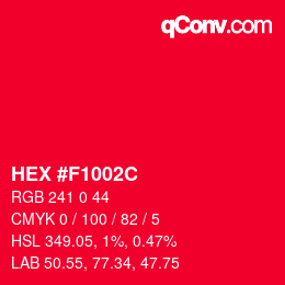 Color code: HEX #F1002C | qconv.com
