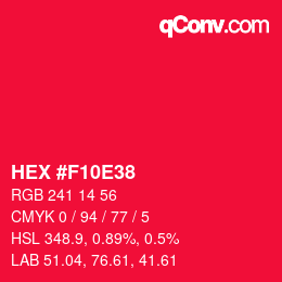 Color code: HEX #F10E38 | qconv.com