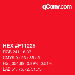 カラーコード: HEX #F11225 | qconv.com