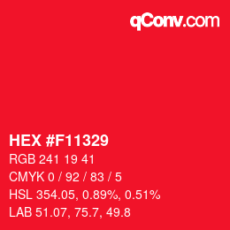 Color code: HEX #F11329 | qconv.com