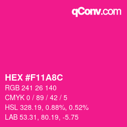 Color code: HEX #F11A8C | qconv.com