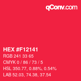 Color code: HEX #F12141 | qconv.com