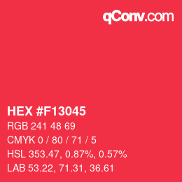 Color code: HEX #F13045 | qconv.com