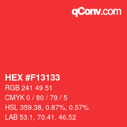Color code: HEX #F13133 | qconv.com