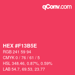 Code couleur: HEX #F13B5E | qconv.com