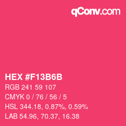カラーコード: HEX #F13B6B | qconv.com