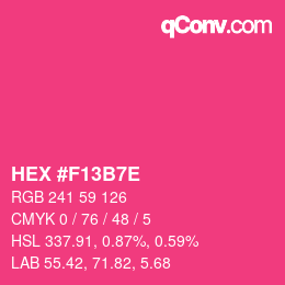 Color code: HEX #F13B7E | qconv.com