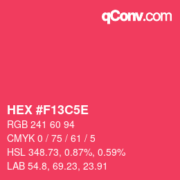Color code: HEX #F13C5E | qconv.com