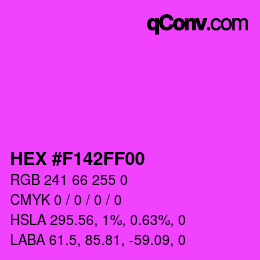Color code: HEX #F142FF00 | qconv.com