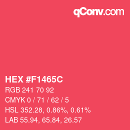 Color code: HEX #F1465C | qconv.com