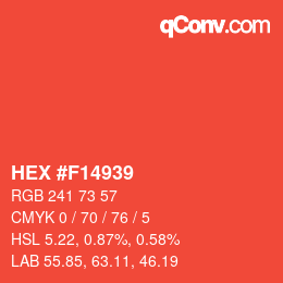 Color code: HEX #F14939 | qconv.com