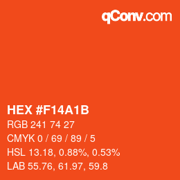 Color code: HEX #F14A1B | qconv.com