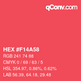 カラーコード: HEX #F14A58 | qconv.com