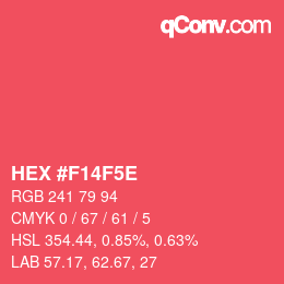 Farbcode: HEX #F14F5E | qconv.com