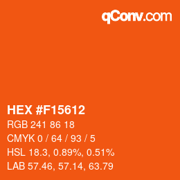 Código de color: HEX #F15612 | qconv.com