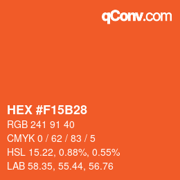 Color code: HEX #f15b28 | qconv.com